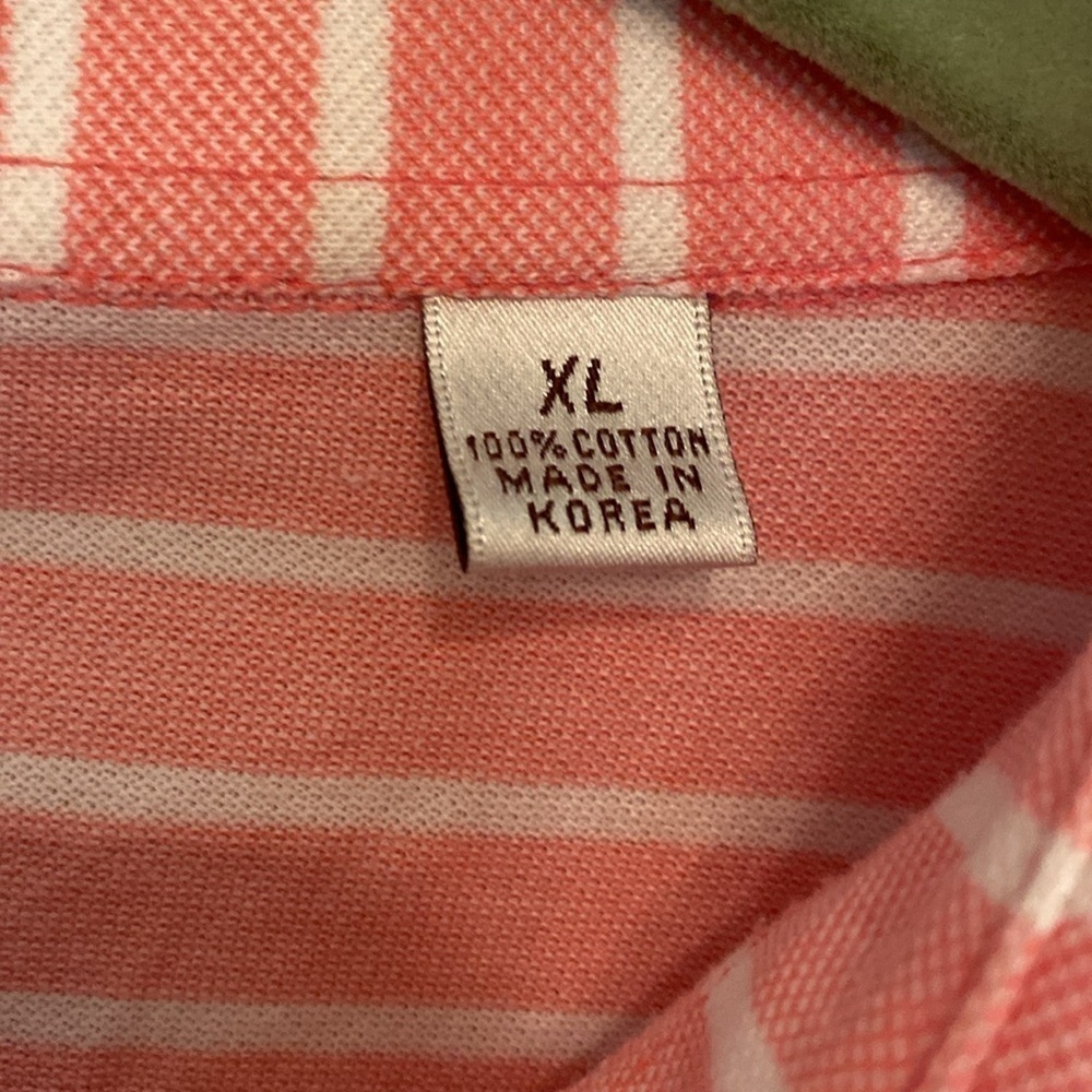 Peter Millar Cotton Pink White Striped Polo Shirt Size XL - Picture 5 of 9